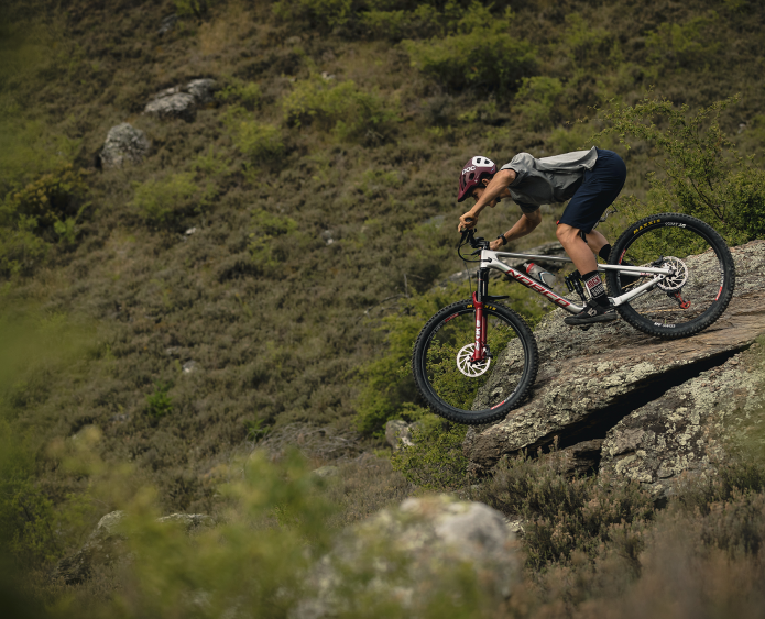 Steep mountain biking trail